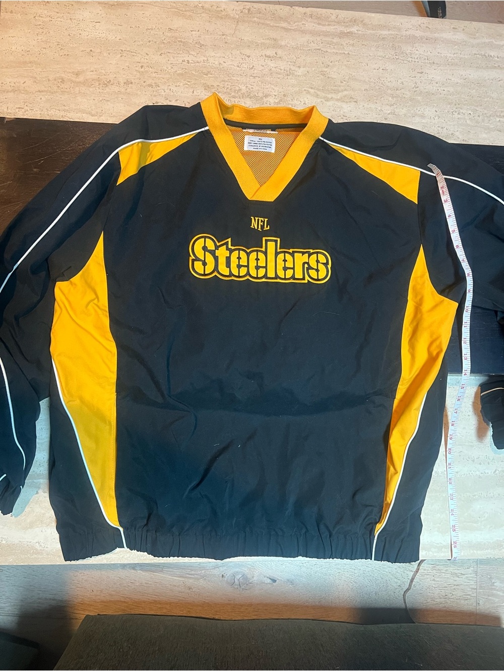 NFL Pittsburgh Steelers Black and Gold Pullover Windbreaker